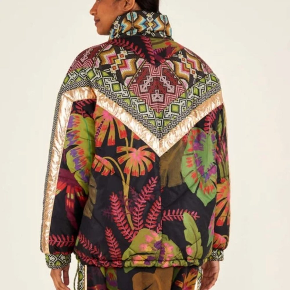 FARM Rio Tropical Rauti Metallic Revers Puffer Jacket - Picture 2 of 4